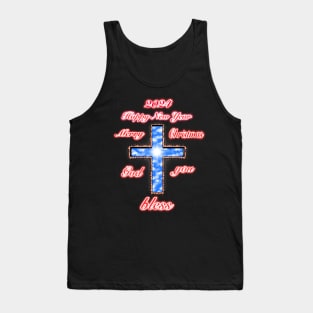 Jesus Christ cross holy cross merry Christmas and happy new year god bless you Tank Top